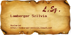 Lamberger Szilvia névjegykártya